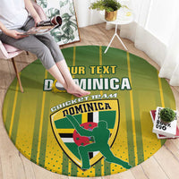 Custom Dominica Cricket Round Carpet Sporty Style