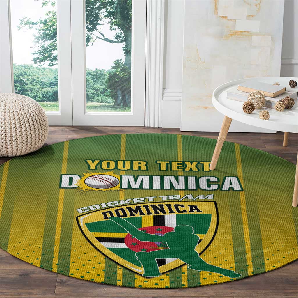 Custom Dominica Cricket Round Carpet Sporty Style