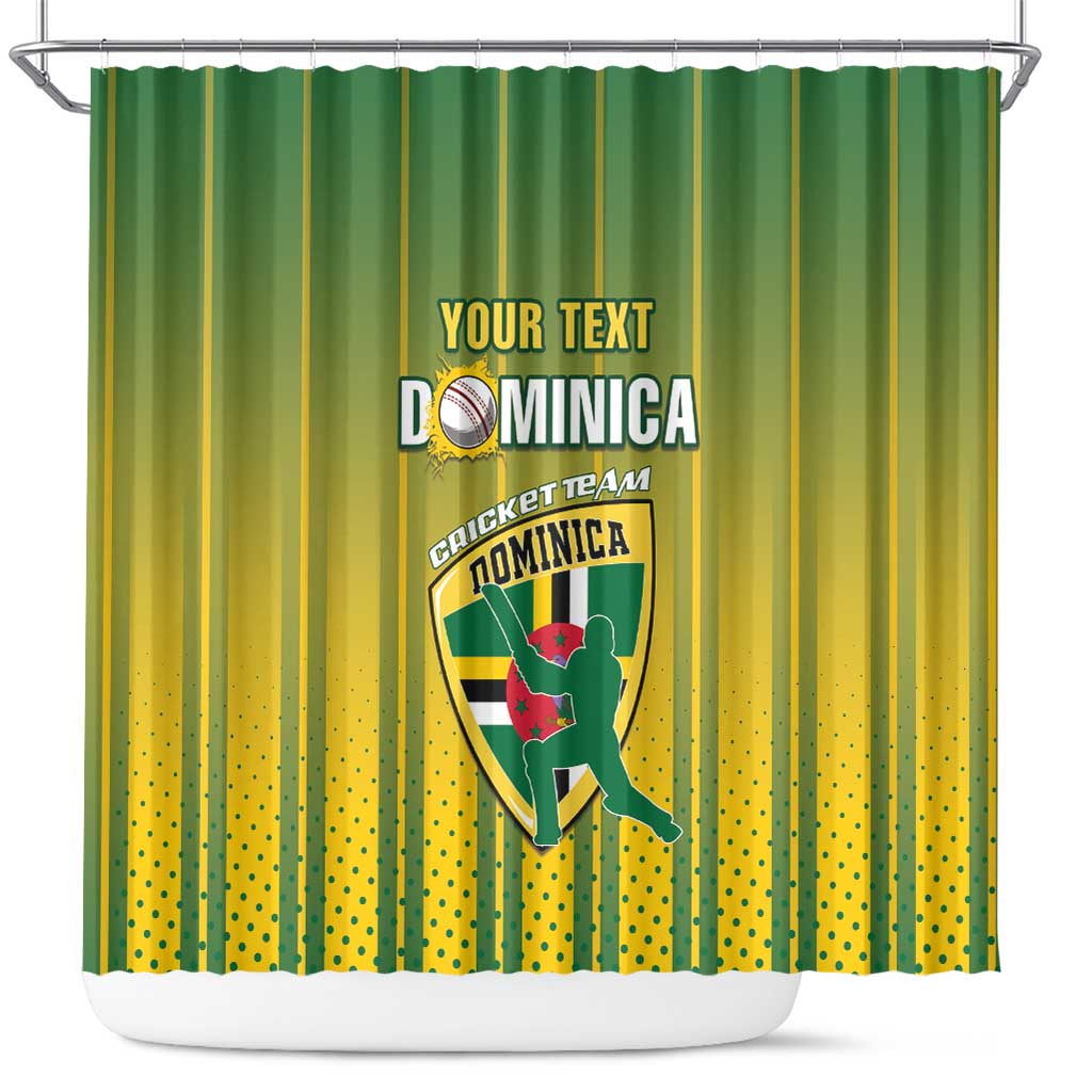Custom Dominica Cricket Shower Curtain Sporty Style