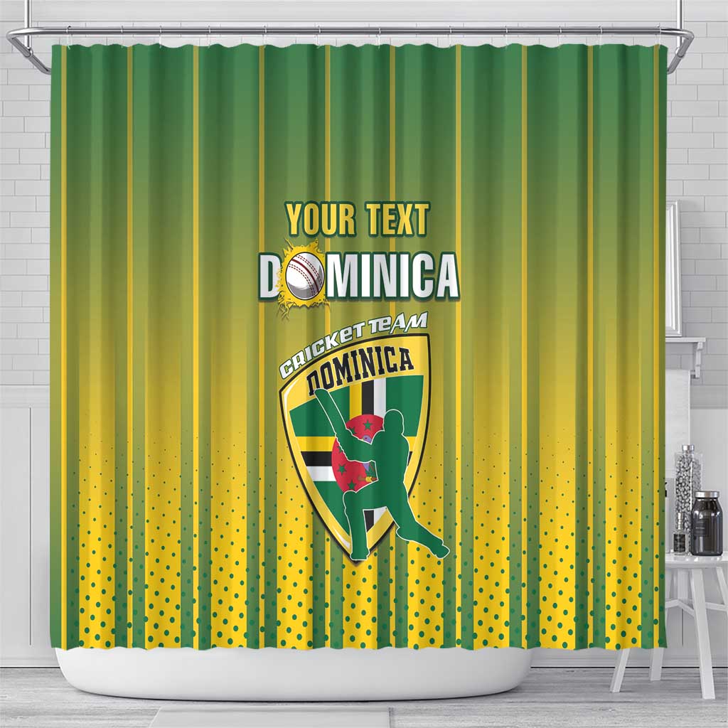 Custom Dominica Cricket Shower Curtain Sporty Style