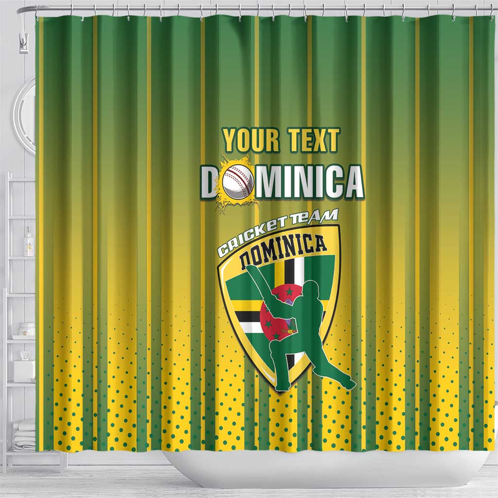 Custom Dominica Cricket Shower Curtain Sporty Style