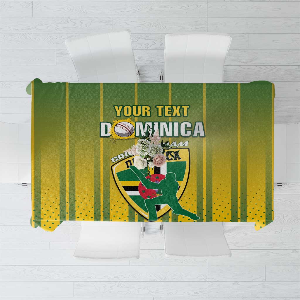 Custom Dominica Cricket Tablecloth Sporty Style - Wonder Print Shop