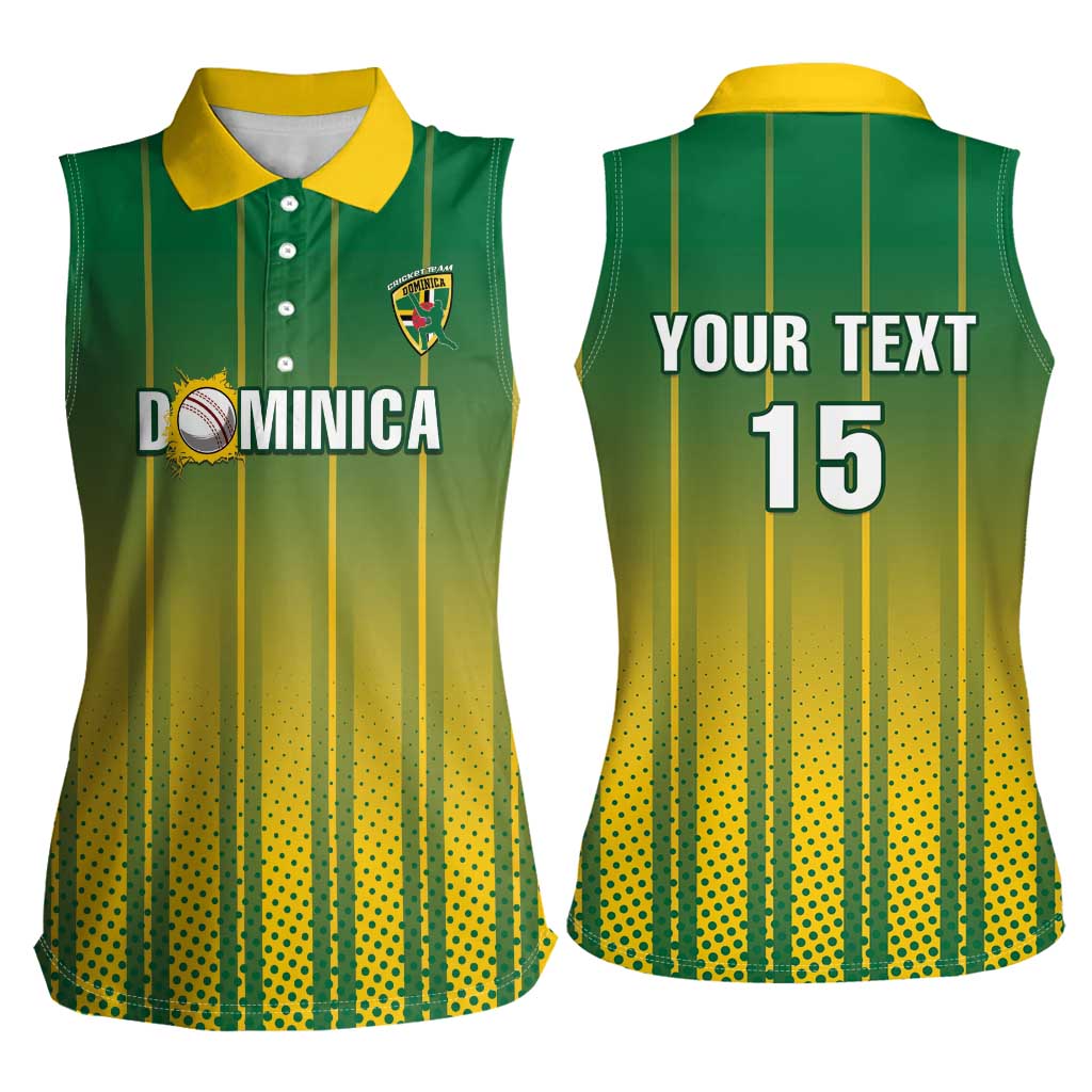 Custom Dominica Cricket Women Sleeveless Polo Shirt Sporty Style - Wonder Print Shop