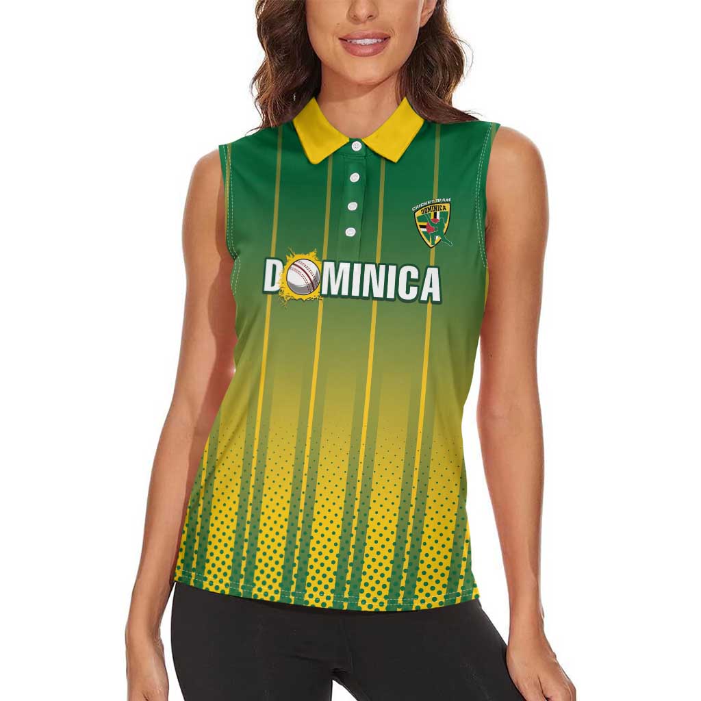 Custom Dominica Cricket Women Sleeveless Polo Shirt Sporty Style - Wonder Print Shop