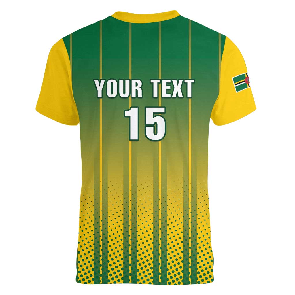 Custom Dominica Cricket Women V-Neck T-Shirt Sporty Style - Wonder Print Shop