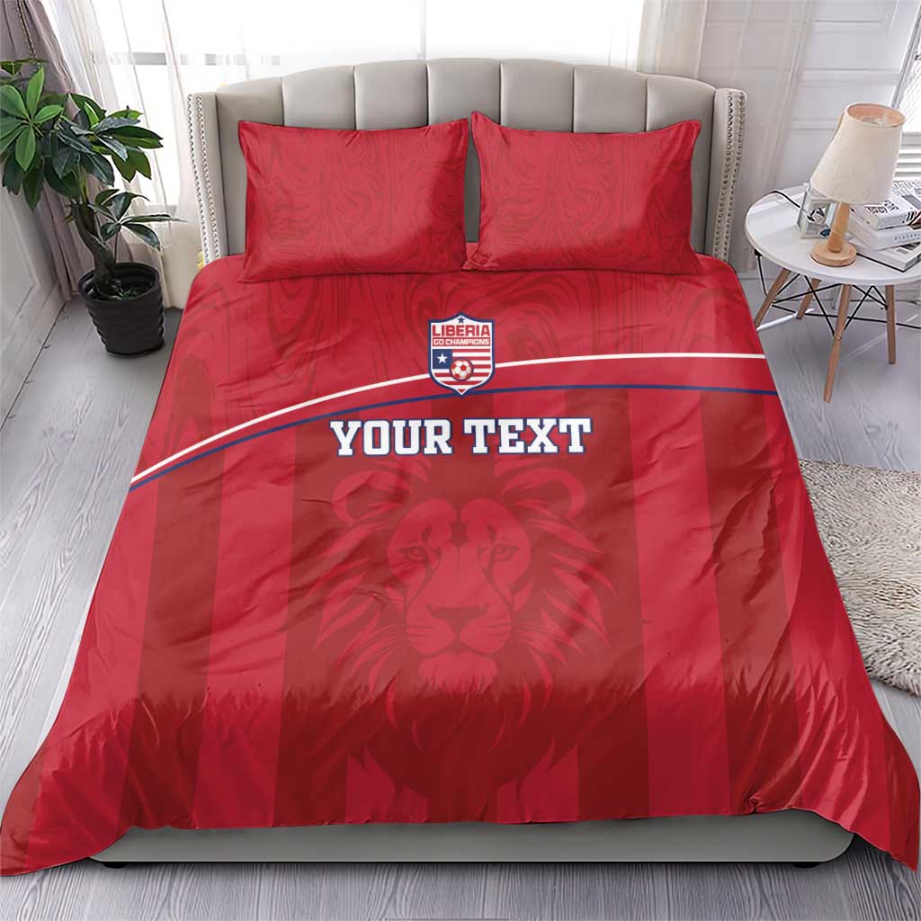 Custom Liberia Football Bedding Set Lion Mascot - Red - Wonder Print Shop