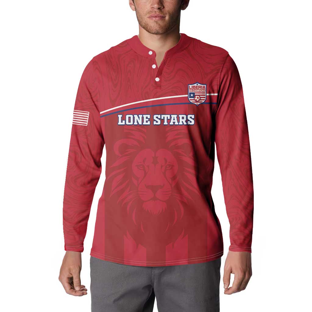 Custom Liberia Football Button Sweatshirt Lion Mascot - Red - Wonder Print Shop