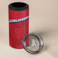 Custom Liberia Football 4 in 1 Can Cooler Tumbler Lion Mascot - Red - Wonder Print Shop