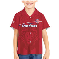 Custom Liberia Football Family Matching Mermaid Dress and Hawaiian Shirt Lion Mascot - Red - Wonder Print Shop