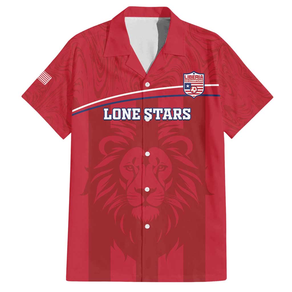 Custom Liberia Football Family Matching Off Shoulder Maxi Dress and Hawaiian Shirt Lion Mascot - Red - Wonder Print Shop