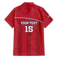 Custom Liberia Football Family Matching Off Shoulder Short Dress and Hawaiian Shirt Lion Mascot - Red - Wonder Print Shop