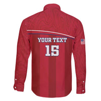 Custom Liberia Football Family Matching Off Shoulder Short Dress and Hawaiian Shirt Lion Mascot - Red - Wonder Print Shop