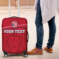 Custom Liberia Football Luggage Cover Lion Mascot - Red - Wonder Print Shop