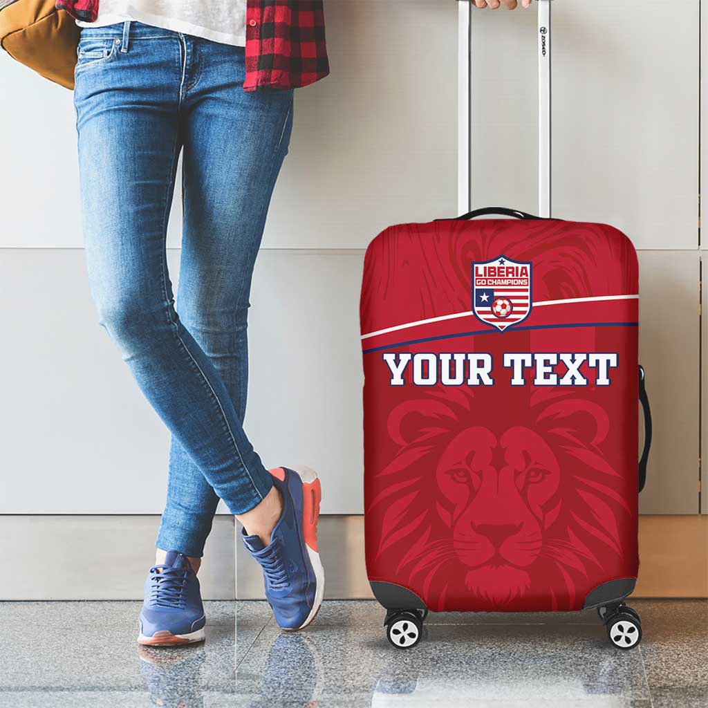 Custom Liberia Football Luggage Cover Lion Mascot - Red - Wonder Print Shop