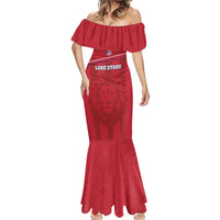 Custom Liberia Football Mermaid Dress Lion Mascot - Red - Wonder Print Shop