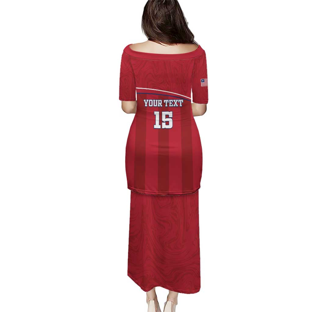 Custom Liberia Football Puletasi Lion Mascot - Red - Wonder Print Shop