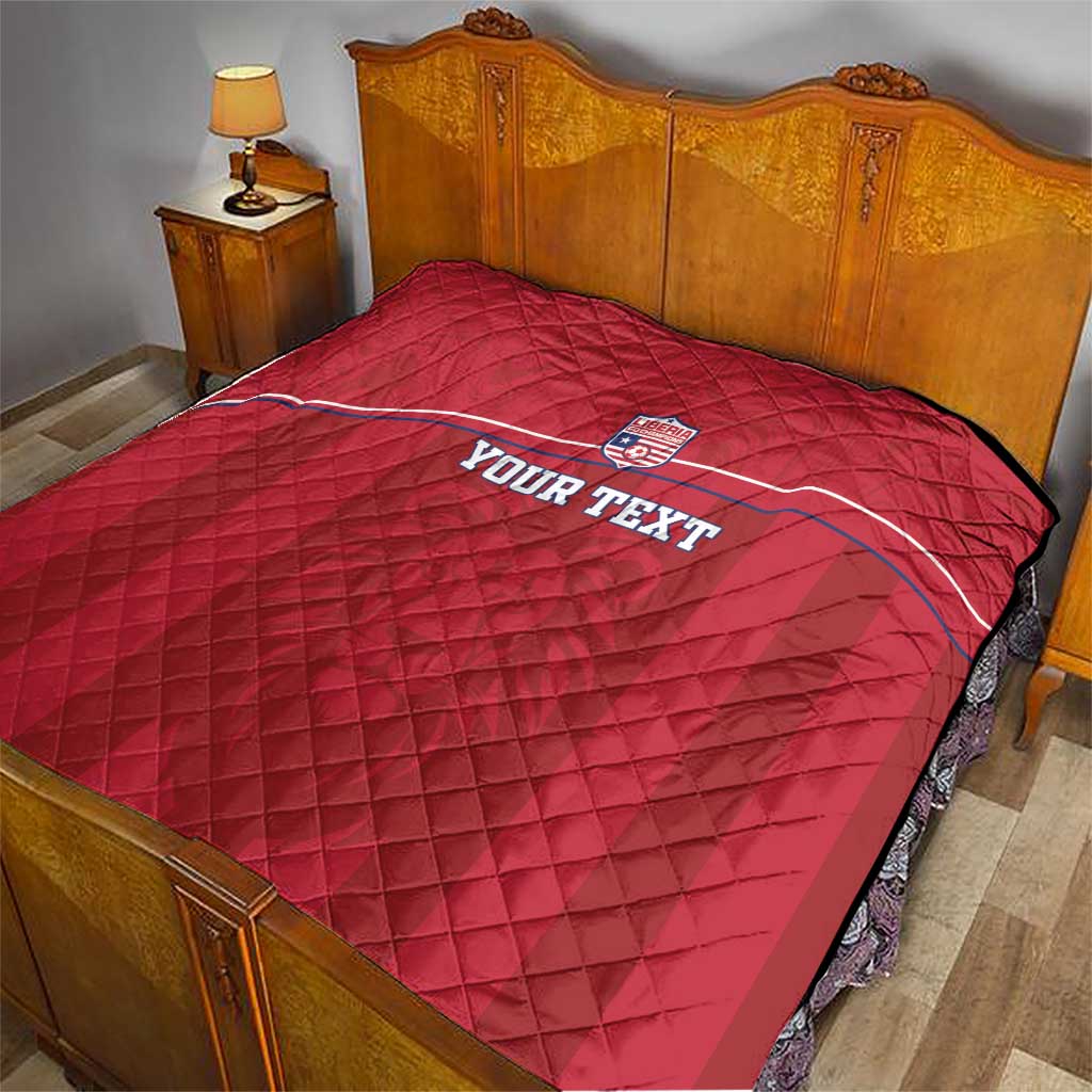 Custom Liberia Football Quilt Lion Mascot - Red - Wonder Print Shop