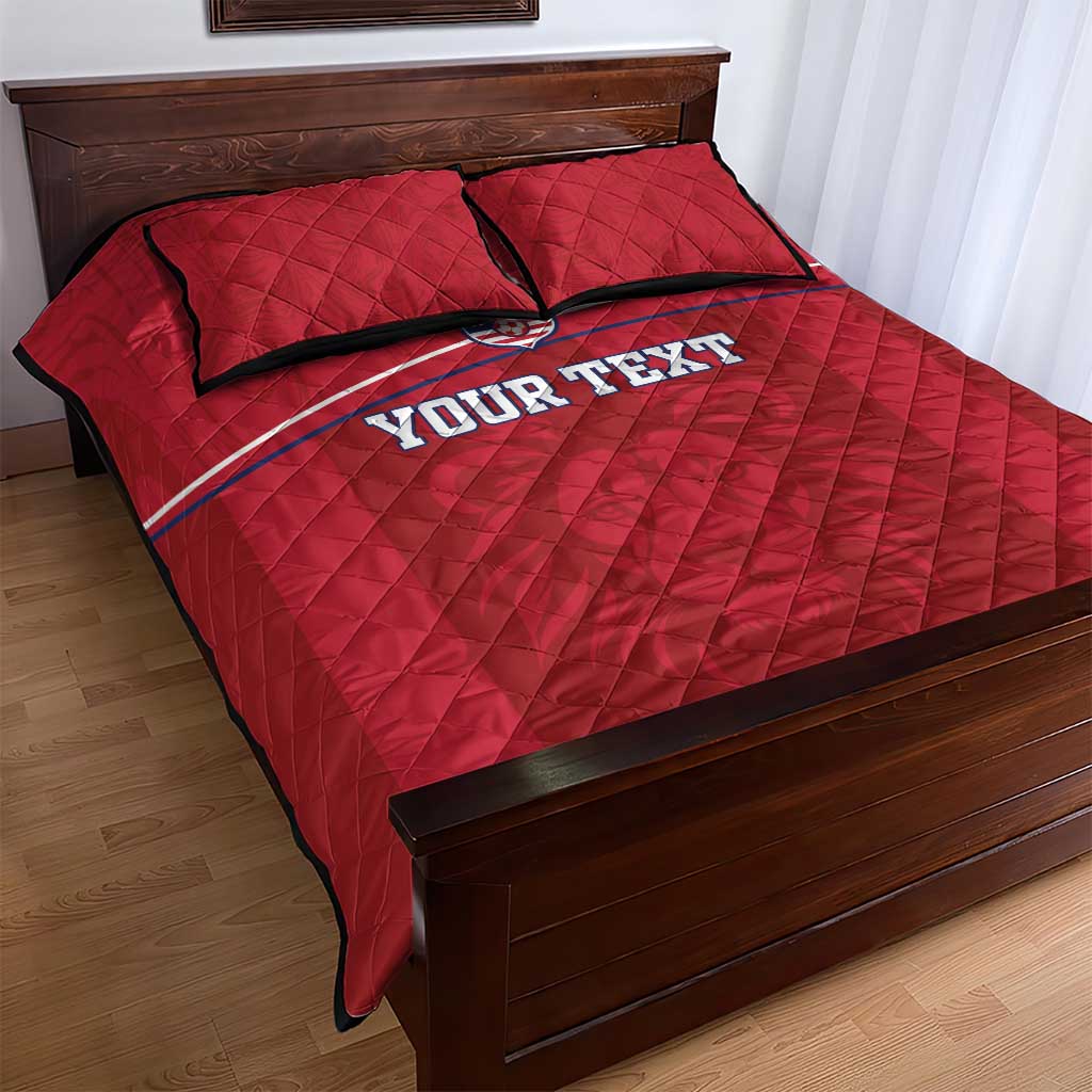 Custom Liberia Football Quilt Bed Set Lion Mascot - Red - Wonder Print Shop