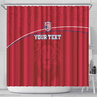 Custom Liberia Football Shower Curtain Lion Mascot - Red