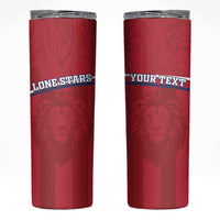 Custom Liberia Football Skinny Tumbler Lion Mascot - Red - Wonder Print Shop