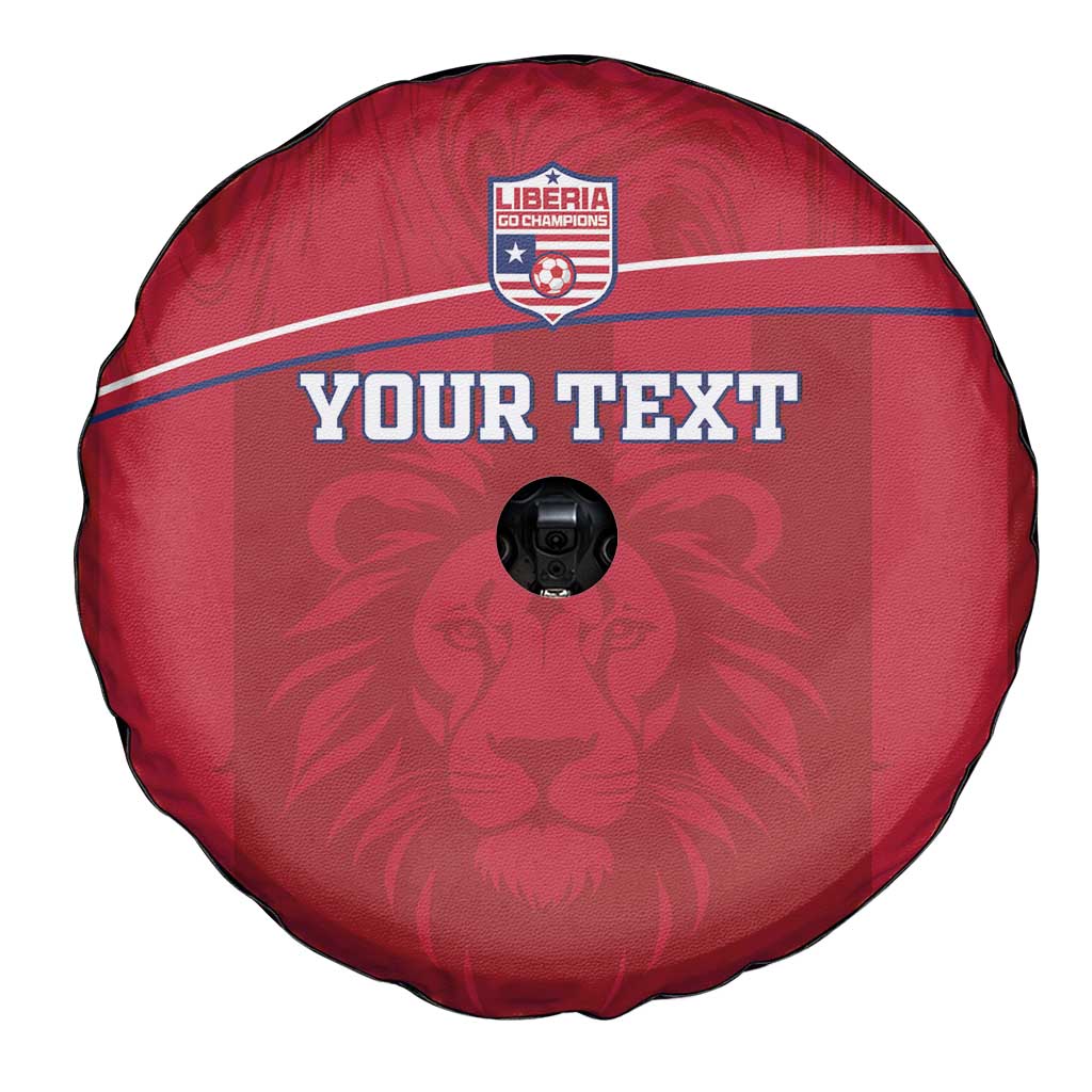 Custom Liberia Football Spare Tire Cover Lion Mascot - Red - Wonder Print Shop