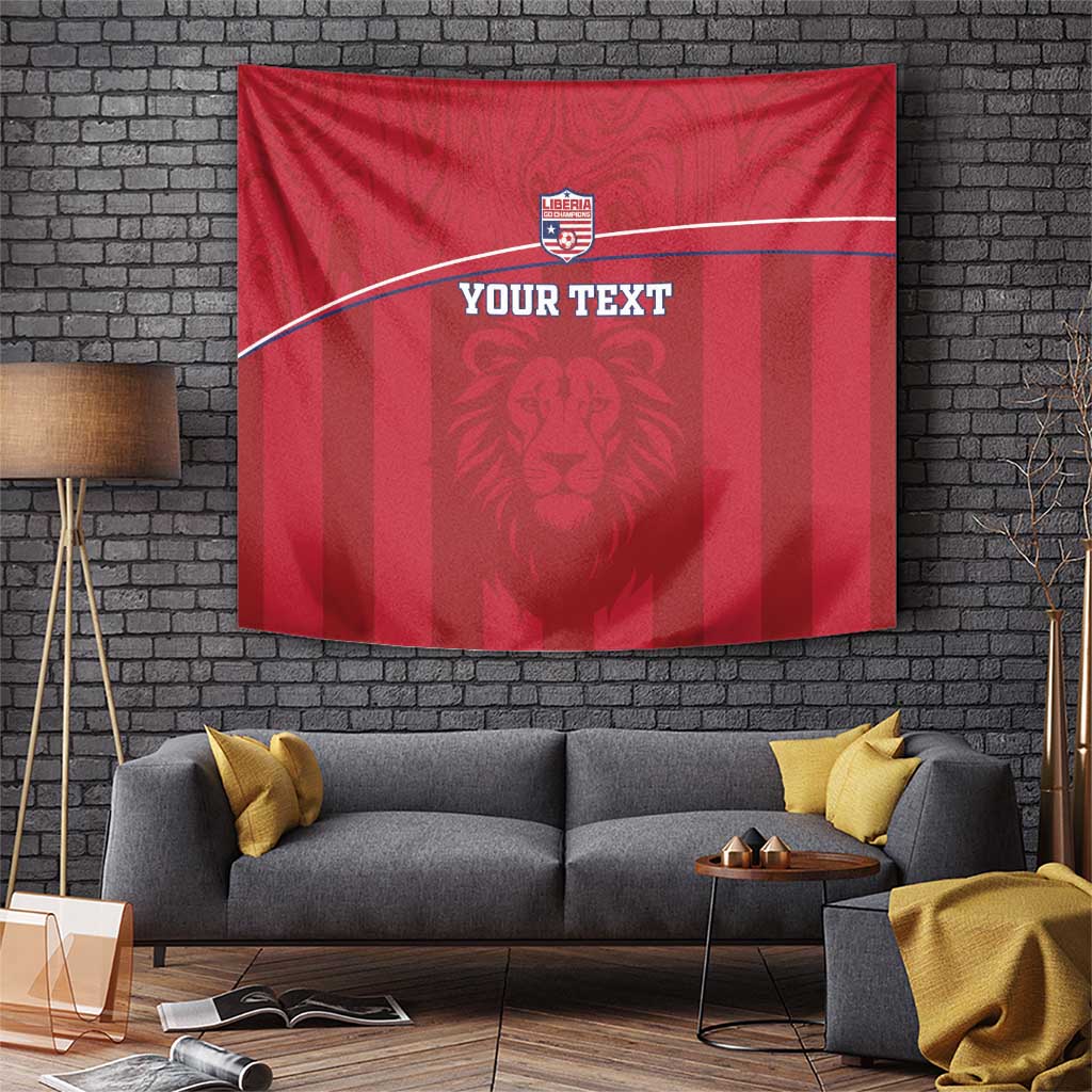 Custom Liberia Football Tapestry Lion Mascot - Red - Wonder Print Shop
