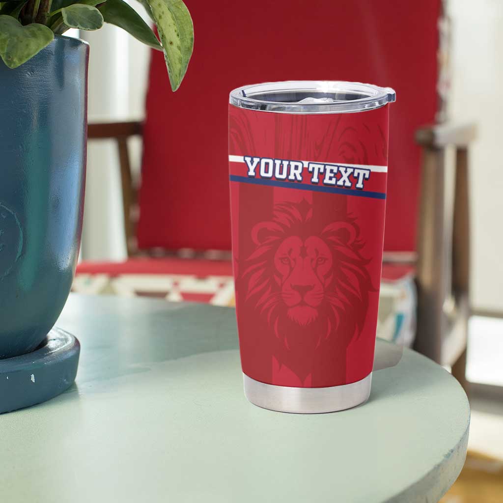 Custom Liberia Football Tumbler Cup Lion Mascot - Red - Wonder Print Shop