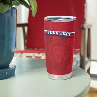 Custom Liberia Football Tumbler Cup Lion Mascot - Red - Wonder Print Shop