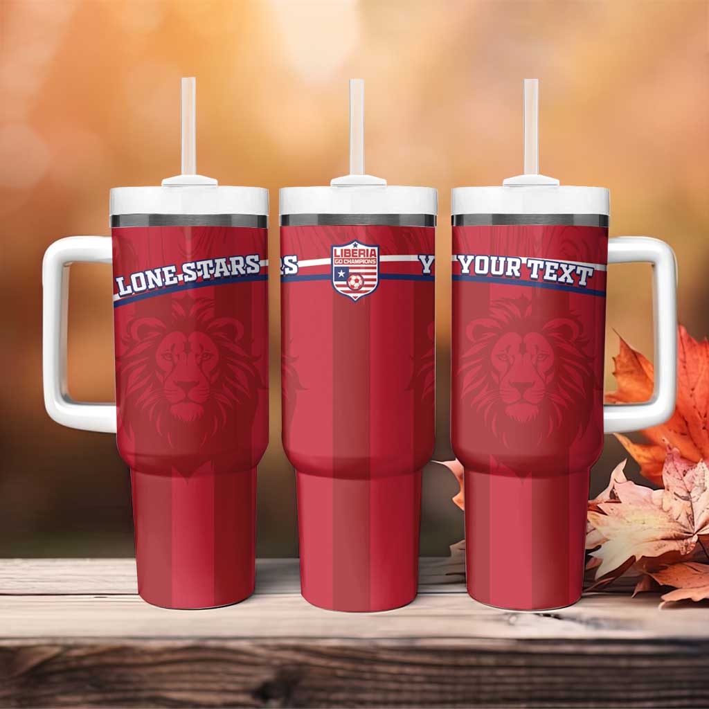 Custom Liberia Football Tumbler With Handle Lion Mascot - Red - Wonder Print Shop