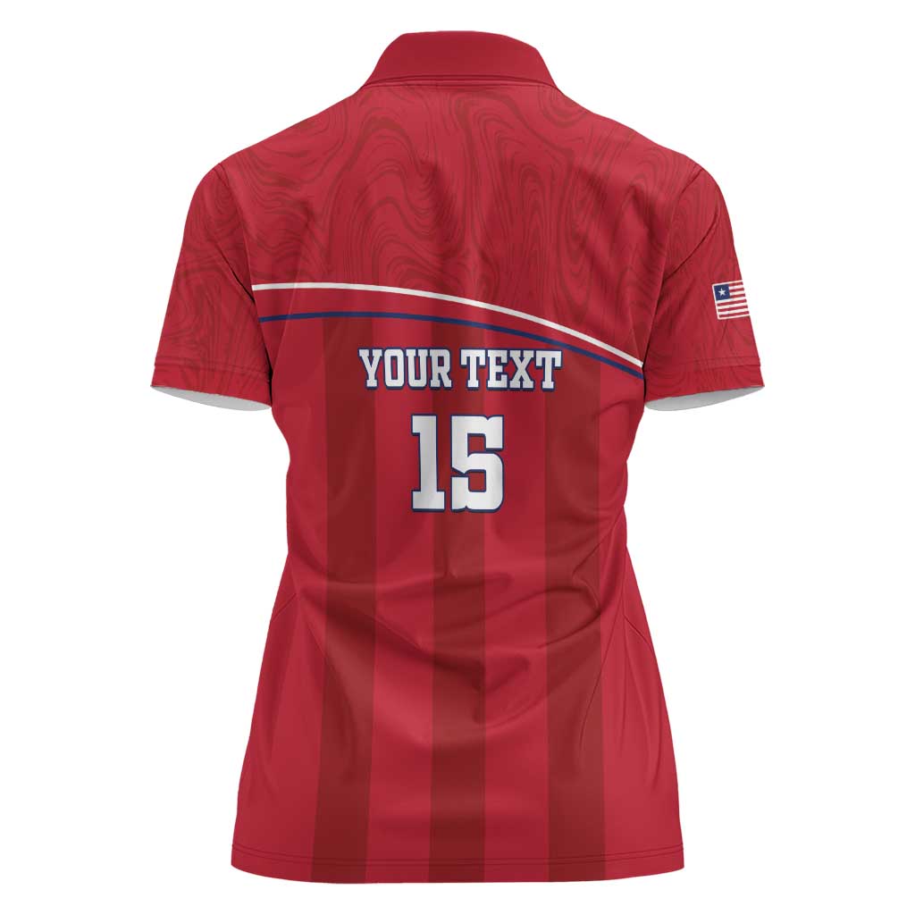 Custom Liberia Football Women Polo Shirt Lion Mascot - Red - Wonder Print Shop