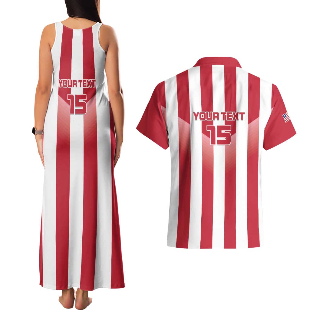 Custom Liberia Football Couples Matching Tank Maxi Dress and Hawaiian Shirt Sporty Style - Wonder Print Shop