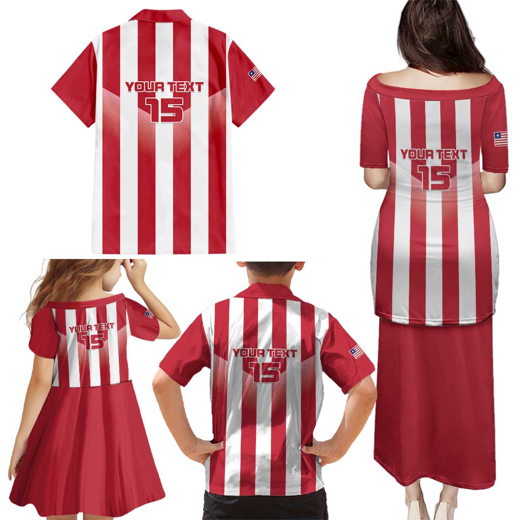 Custom Liberia Football Family Matching Puletasi and Hawaiian Shirt Sporty Style - Wonder Print Shop