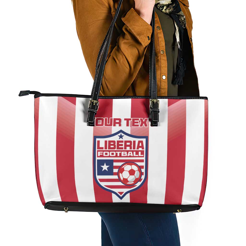 Custom Liberia Football Leather Tote Bag Sporty Style - Wonder Print Shop