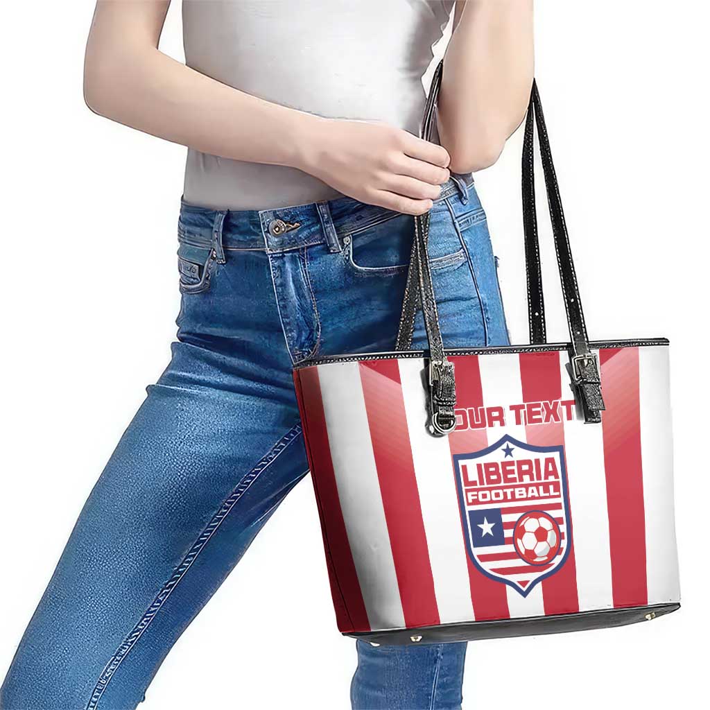 Custom Liberia Football Leather Tote Bag Sporty Style - Wonder Print Shop