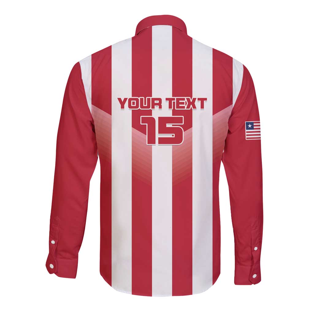 Custom Liberia Football Long Sleeve Button Shirt Sporty Style - Wonder Print Shop
