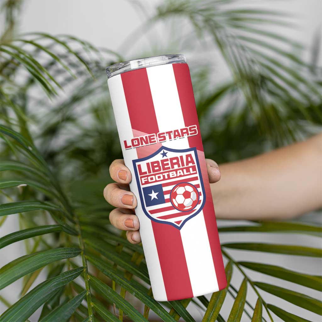 Custom Liberia Football Skinny Tumbler Sporty Style - Wonder Print Shop