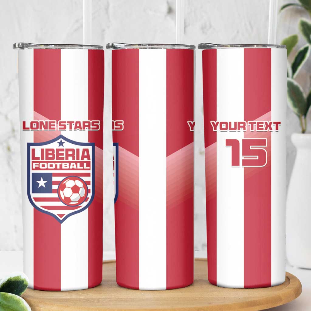 Custom Liberia Football Skinny Tumbler Sporty Style - Wonder Print Shop
