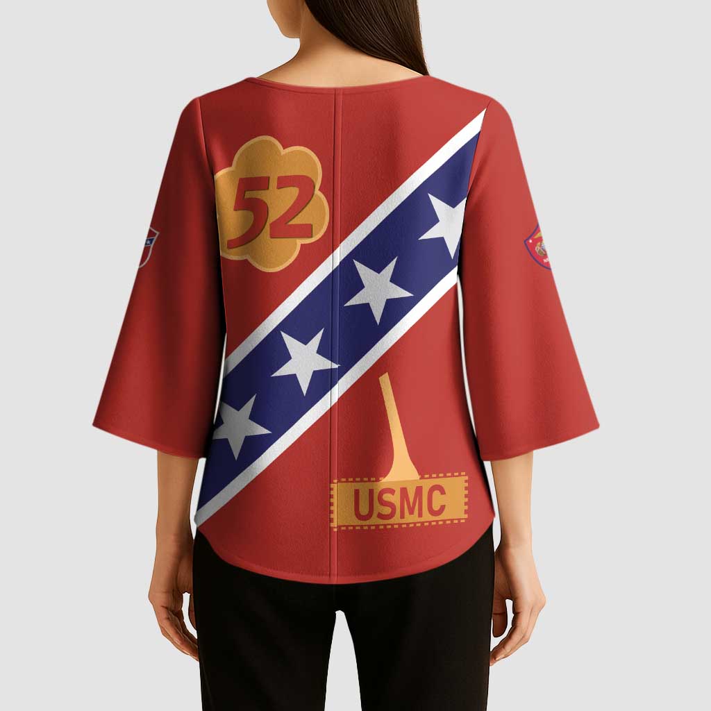 Montford Point Marines Kimono Sleeve Blouse 52 USMC Tribute - Wonder Print Shop