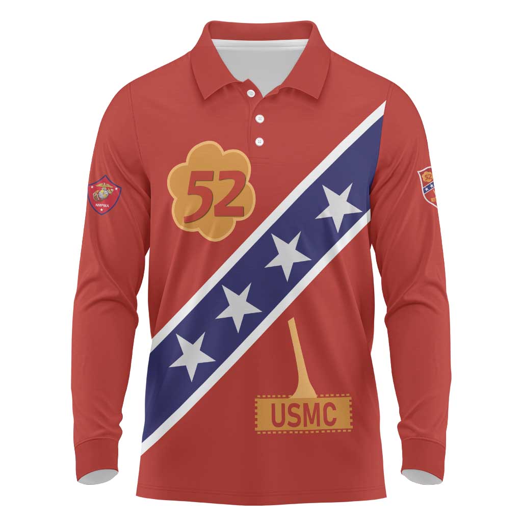 Montford Point Marines Long Sleeve Polo Shirt 52 USMC Tribute - Wonder Print Shop
