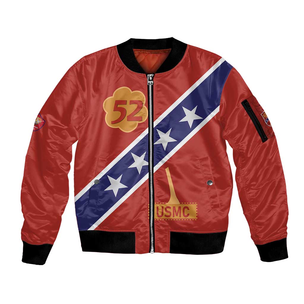 Montford Point Marines Sleeve Zip Bomber Jacket 52 USMC Tribute - Wonder Print Shop