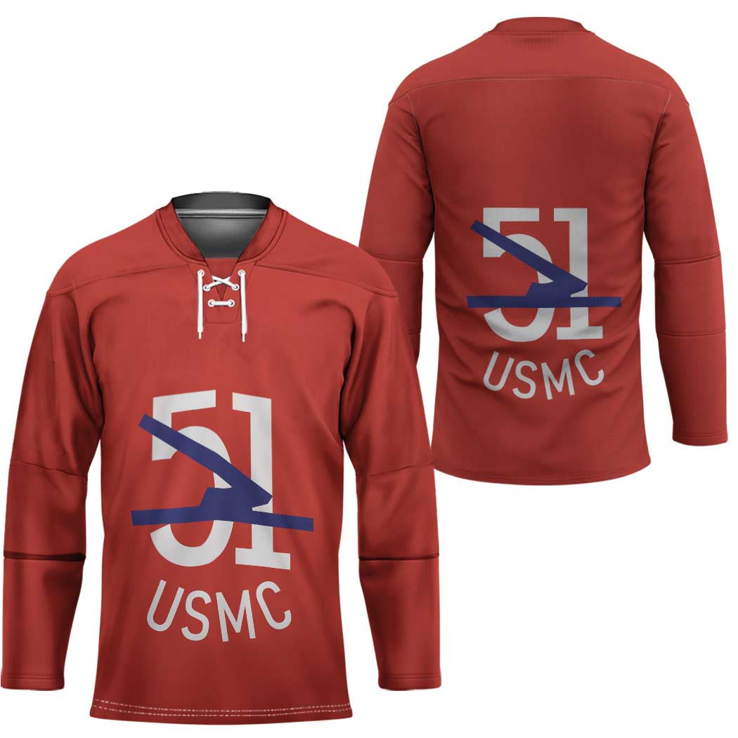 Montford Point Marines Hockey Jersey 51 USMC Tribute - Wonder Print Shop