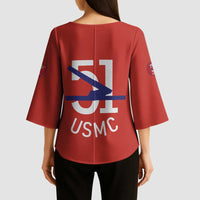 Montford Point Marines Kimono Sleeve Blouse 51 USMC Tribute - Wonder Print Shop