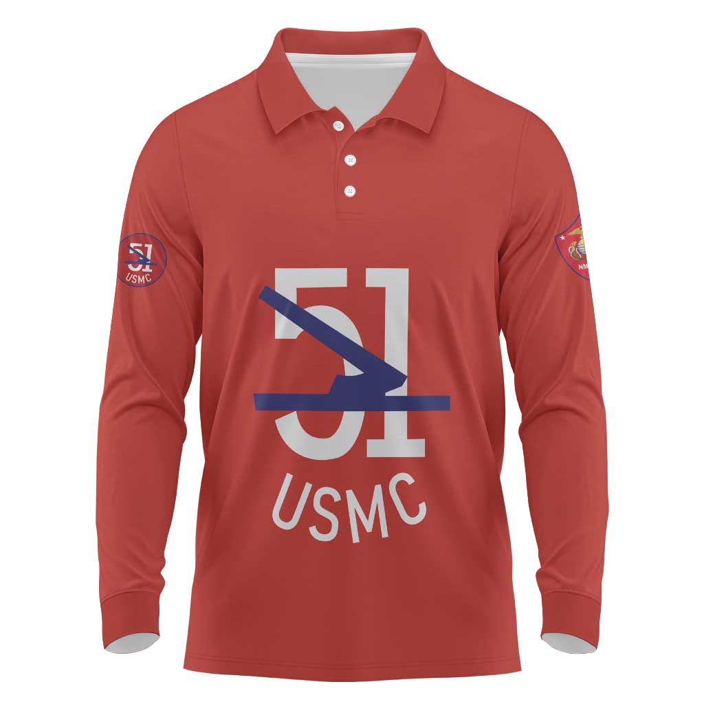 Montford Point Marines Long Sleeve Polo Shirt 51 USMC Tribute - Wonder Print Shop