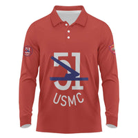Montford Point Marines Long Sleeve Polo Shirt 51 USMC Tribute - Wonder Print Shop