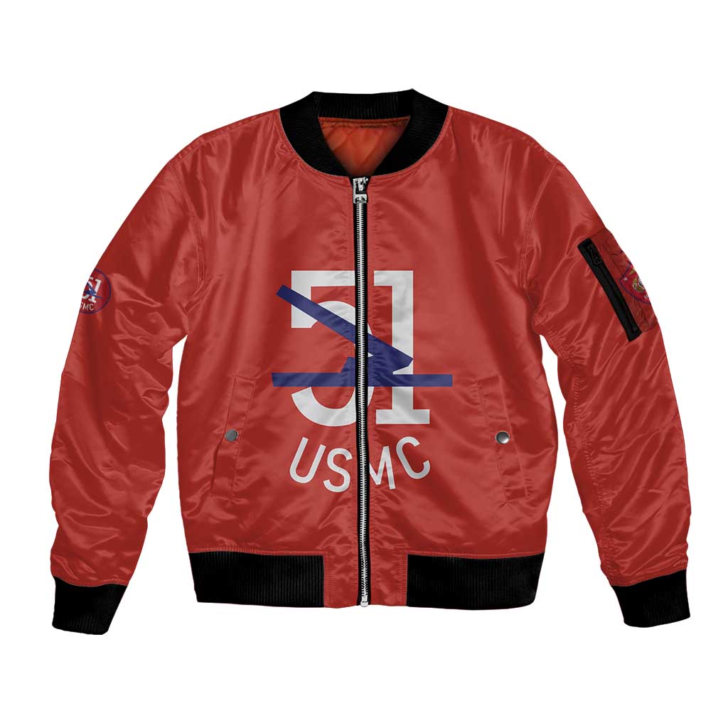 Montford Point Marines Sleeve Zip Bomber Jacket 51 USMC Tribute - Wonder Print Shop