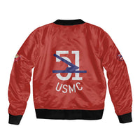 Montford Point Marines Sleeve Zip Bomber Jacket 51 USMC Tribute - Wonder Print Shop