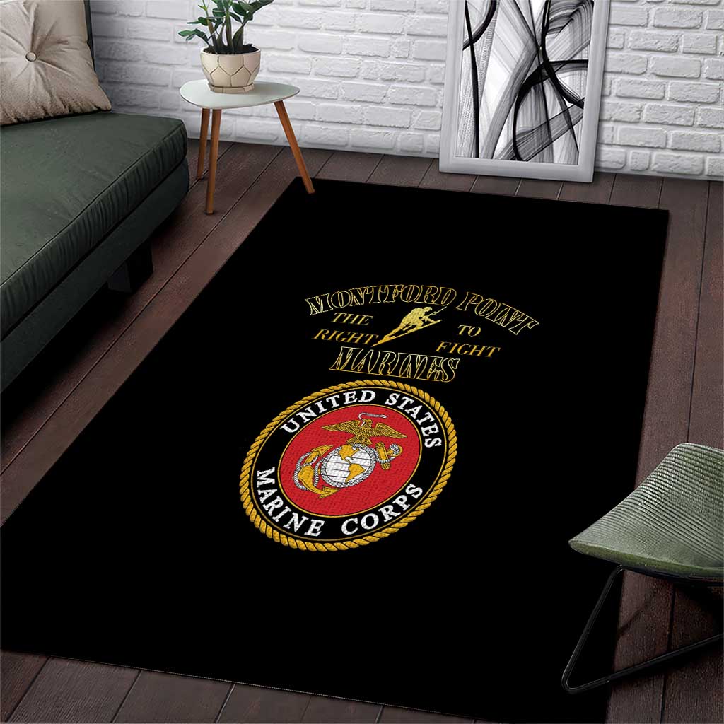 African American Marine Corps Legacy Area Rug Montford Point Heritage Black - Wonder Print Shop