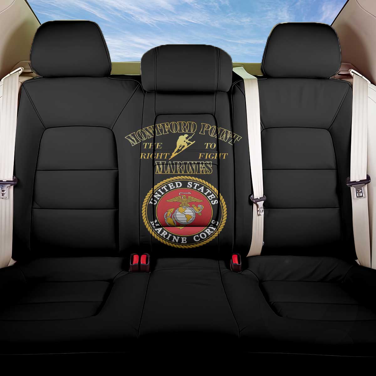 African American Marine Corps Legacy Back Car Seat Cover Montford Point Heritage Black - Wonder Print Shop
