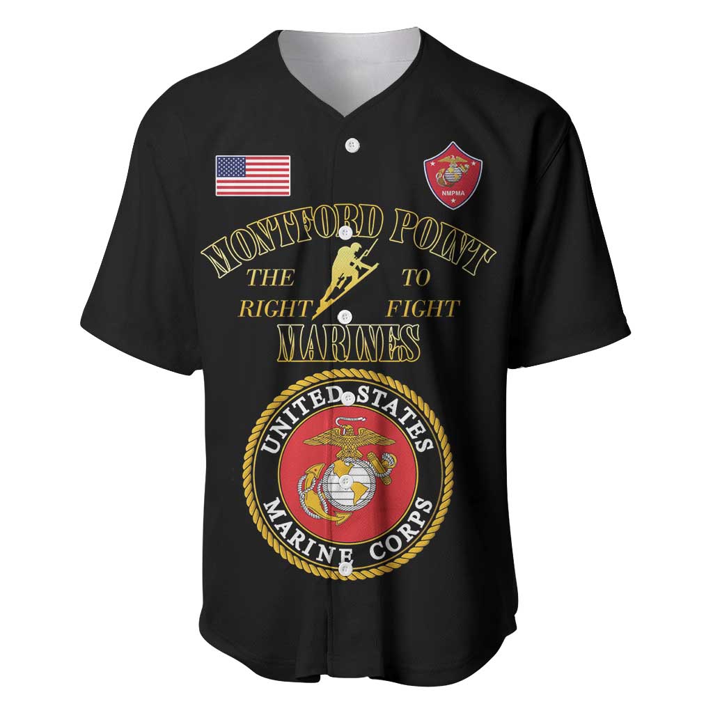African American Marine Corps Legacy Baseball Jersey Montford Point Heritage Black - Wonder Print Shop