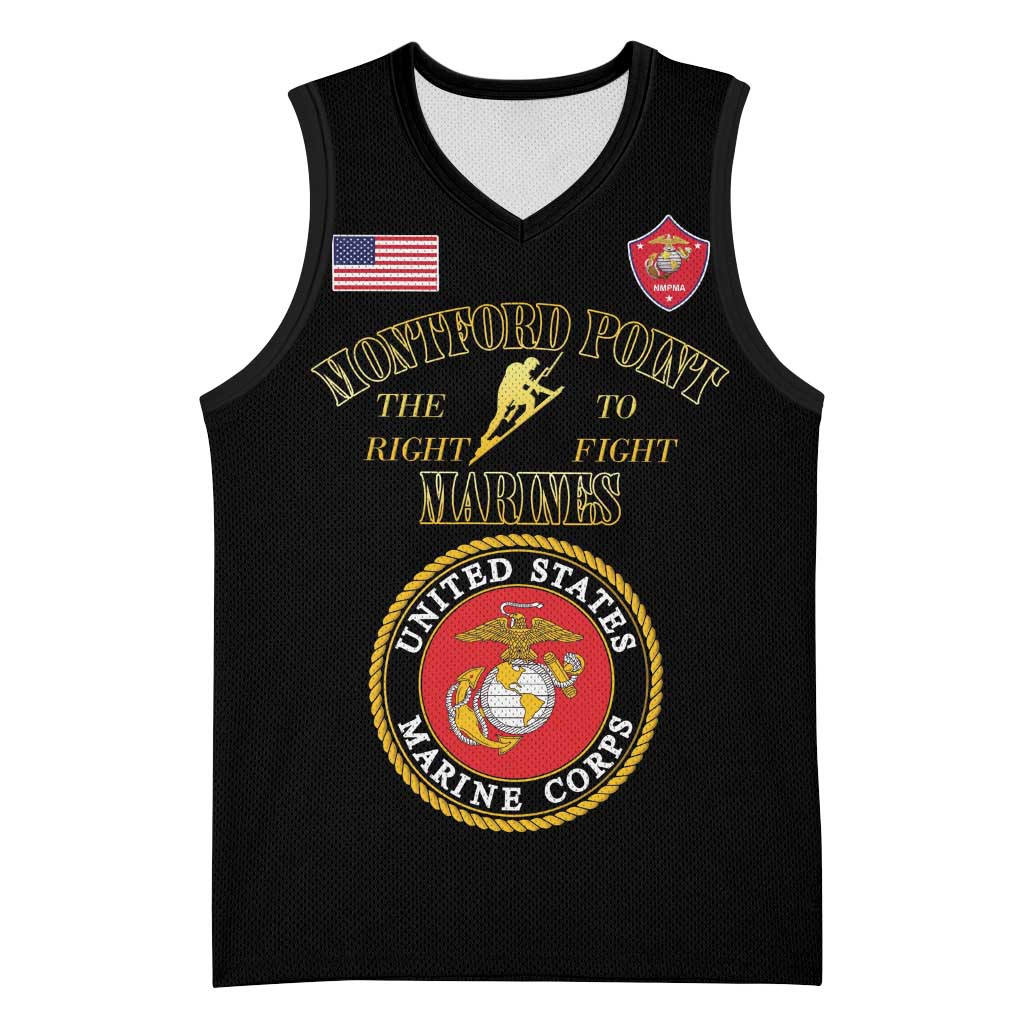 African American Marine Corps Legacy Basketball Jersey Montford Point Heritage Black - Wonder Print Shop